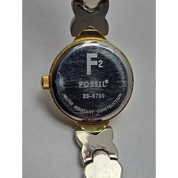 Fossil F2 ES 8730 Women Two Tone Heart Link Bracelet Quartz Watch New Battery - Picture 11 of 11
